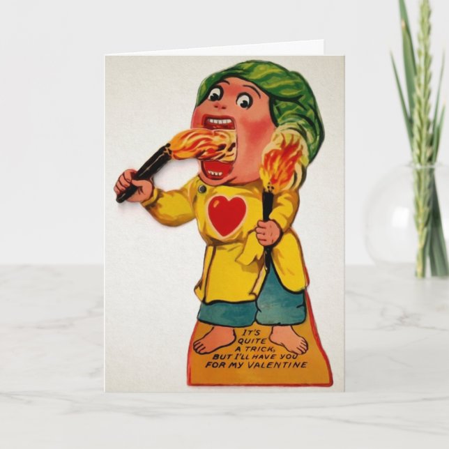 Valentinstag-Karte für Vintages Feuergefecht Feiertagskarte (Vorderseite)