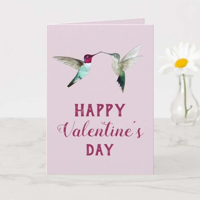 Valentinstag-Karte Hummingvogel Karte (Kleine Pflanze)