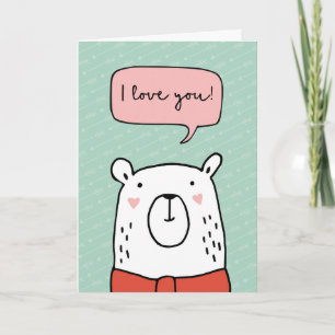 Valentinstag-Karte, 'I Liebe you'niedlicher Bär Feiertagskarte