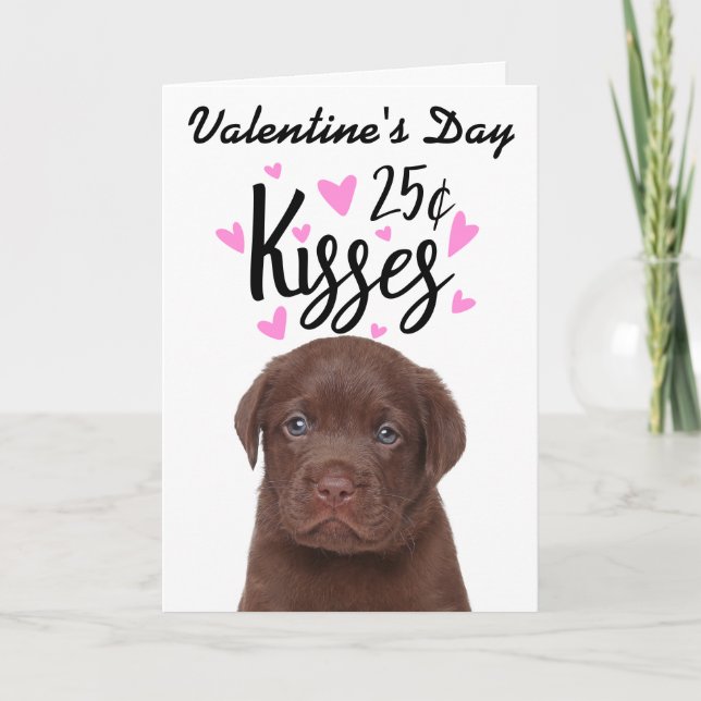 Valentinstag Karte küsse ...vom Hund (Vorderseite)