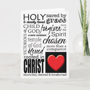 Valentinstag-Karte mit Christlicher Word-Collage Feiertagskarte