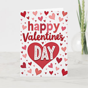 Valentinstag Karte mit gestickten Herzen