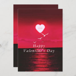 Valentinstag-Karte mit romantischem Meersunset