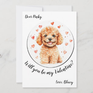 Valentinstag-Karte Poodle Feiertagskarte