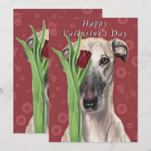 Valentinstag-Karte Romantischer Hund mit Blume