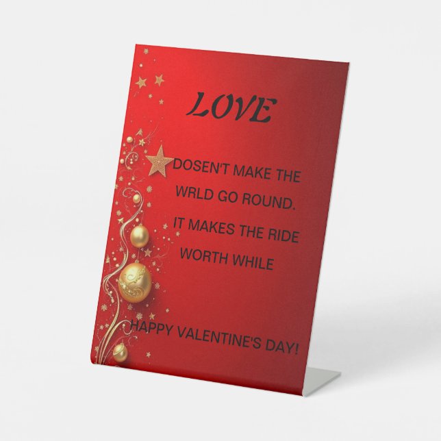 Valentinstag-Karte Sockelschild (Vorderseite)
