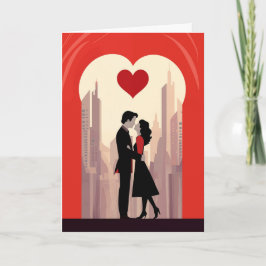 Valentinstag-Karte - Stadtpaar Karte