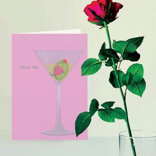 Valentinstag-Karte von Olive und Martini Dankeskarte
