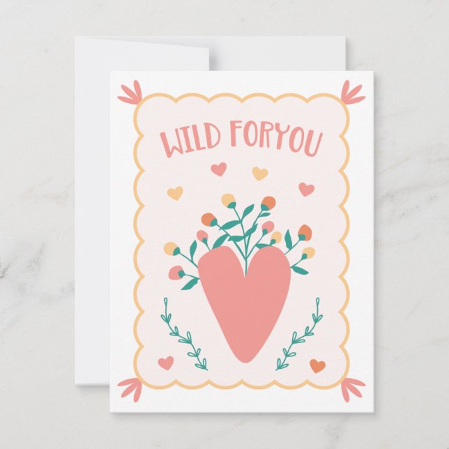Valentinstag-Karte "Wild für dich" Karte (Vorderseite)