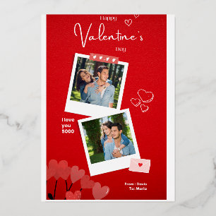 Valentinstag-Karten für personalisiertes Foto   2  Folien Feiertagskarte