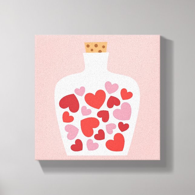 Valentinstag-Kartendesign Leinwanddruck (Vorderseite)