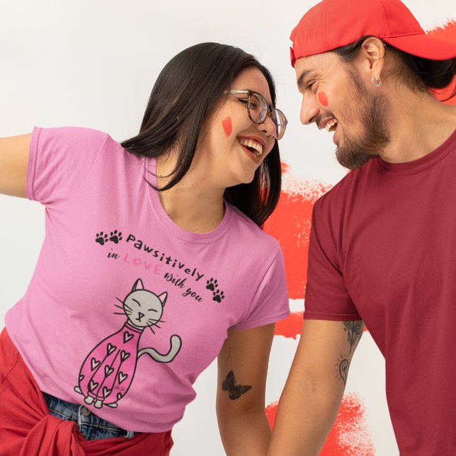 Valentinstag Katze Liebe Herz T-Shirt (Von Creator hochgeladen)