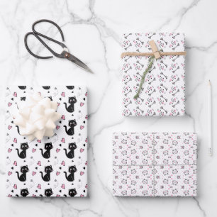 Valentinstag Katze Liebe Wrapping Paper Set Geschenkpapier Set