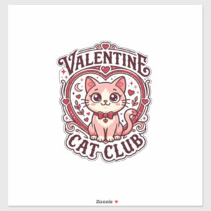 Valentinstag-Katze Lustiges Katzenliebhaber-Design Aufkleber