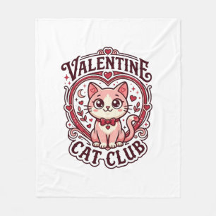 Valentinstag-Katze Lustiges Katzenliebhaber-Design Fleecedecke