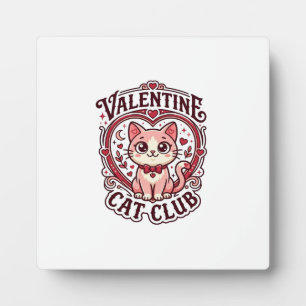 Valentinstag-Katze Lustiges Katzenliebhaber-Design Fotoplatte