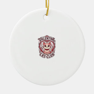 Valentinstag-Katze Lustiges Katzenliebhaber-Design Keramik Ornament