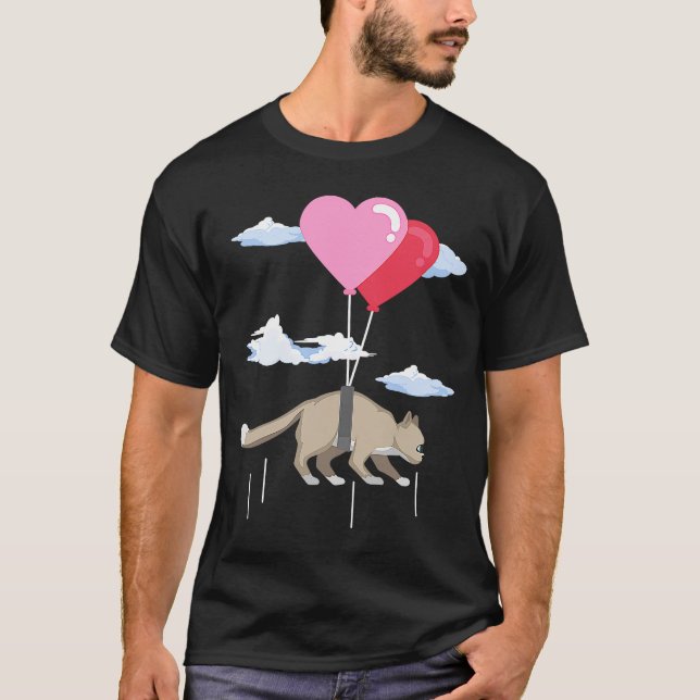 Valentinstag Katze Niedlich Persisch T-Shirt (Vorderseite)