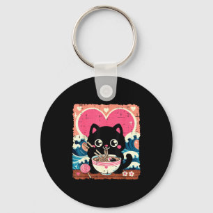 Valentinstag-Katze Ramen Kawaii japanische Mädchen Schlüsselanhänger