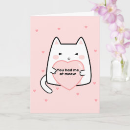 Valentinstag Katze rosa Herzen, die du mir in der  Karte