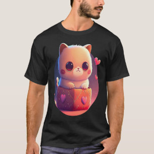 Valentinstag-Katze Süße Katze in einer Box T-Shirt