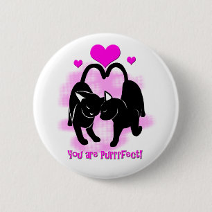 Valentinstag Katzen Button