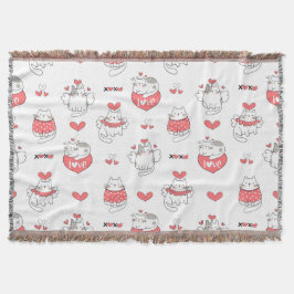 Valentinstag Katzen Decke