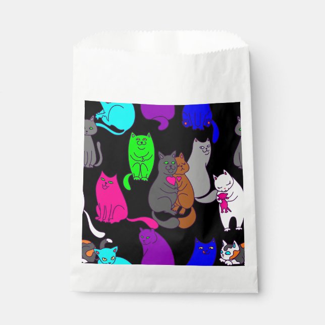 Valentinstag Katzen Herzblut Geschenktütchen (Vorderseite)