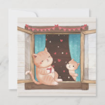 Valentinstag: Katzen & Herzen Illustration