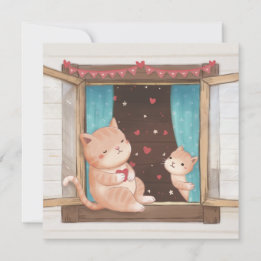 Valentinstag: Katzen & Herzen Illustration Karte