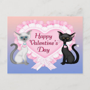 Valentinstag-Katzen-Postkarte Feiertagspostkarte