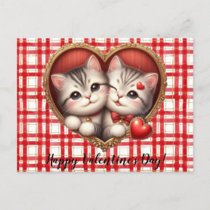 Valentinstag-Katzengrußkarte Postkarte