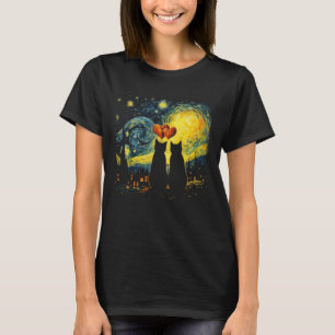 Valentinstag-Katzenmalerei Kunstliebhaber Süße Mal T-Shirt