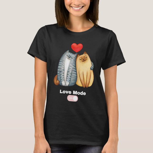 Valentinstag Katzenmotiv Löwe Mode für Männer T-Shirt (Vorderseite)
