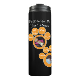 Valentinstag Katzenpfotenabdruck Humor Katzenfoto Thermosbecher
