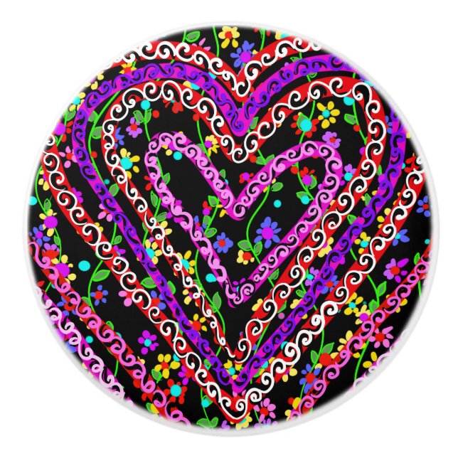 Valentinstag Keramikknauf (Vorderseite)