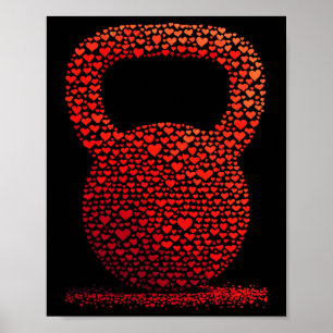Valentinstag-Kettlebell für Fitnessstudio-Liebhabe Poster