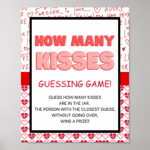 Valentinstag Kisses Guessing Game Sign Poster