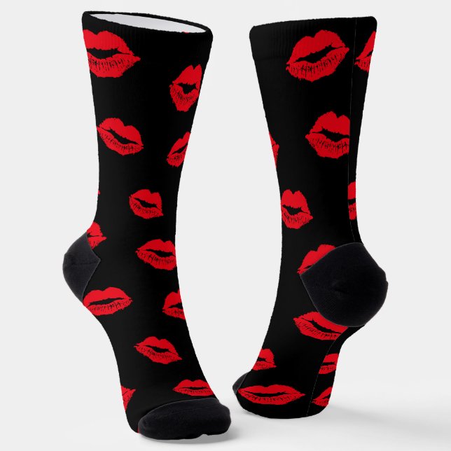 Valentinstag Kisses Lipstick Kiss Mark Socken (Gewinkelt)
