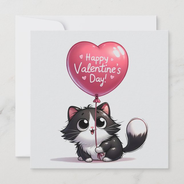 Valentinstag Kittern Feiertagskarte (Vorderseite)