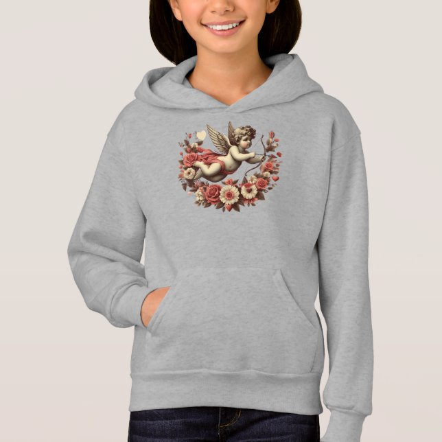 Valentinstag Klassiker/Vintager Cupid Hoodie (Vorderseite)