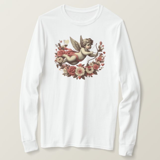 Valentinstag Klassiker/Vintager Cupid T-Shirt (Design vorne)