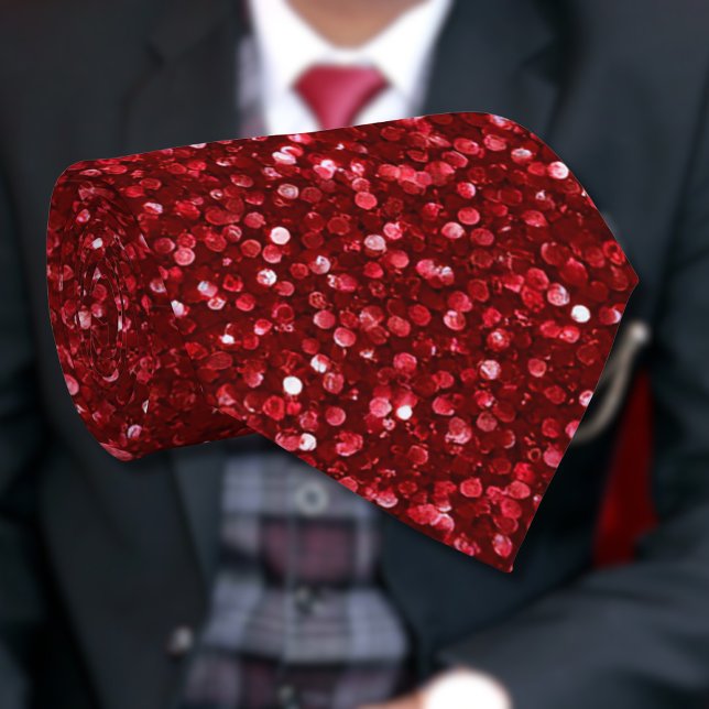 Valentinstag Klassisch Trendiges rotes Glitter Krawatte (Von Creator hochgeladen)