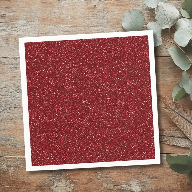 Valentinstag Klassisch Trendiges rotes Glitter Serviette (Von Creator hochgeladen)