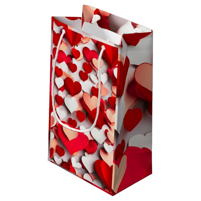 Valentinstag Kleine Geschenktüte (Rückseite Schrägansicht)