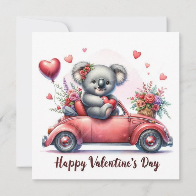 Valentinstag Koala-Bär Feiertagskarte (Vorderseite)