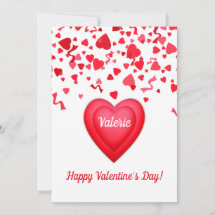 Valentinstag-Konfetti-Herzen Personalisierte Karte
