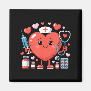 Valentinstag-Krankenschwester-Herz-Lustig-Nursing- Magnet