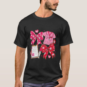 Valentinstag Krankenschwester Kokette Schleife Rn T-Shirt