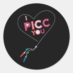 Valentinstag Krankenschwester Picc Sie Gefäßzugang Runder Aufkleber